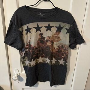 American Eagle Outfitters Men's Star Graphic Tee - Dark Gray